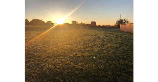 Sunrise at the soccer field